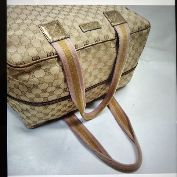 Gucci Beige Monogram Handbag Boston weekender Bag - Picture 5 of 9